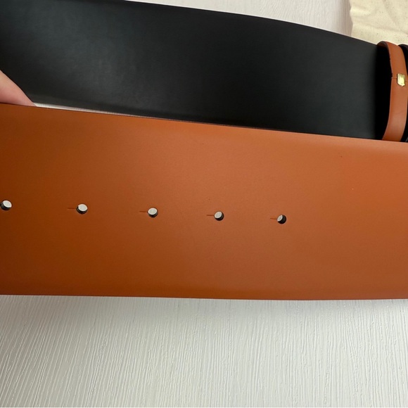 Valentino Garavani Brown Leather VLogo Belt with Gold Buckle